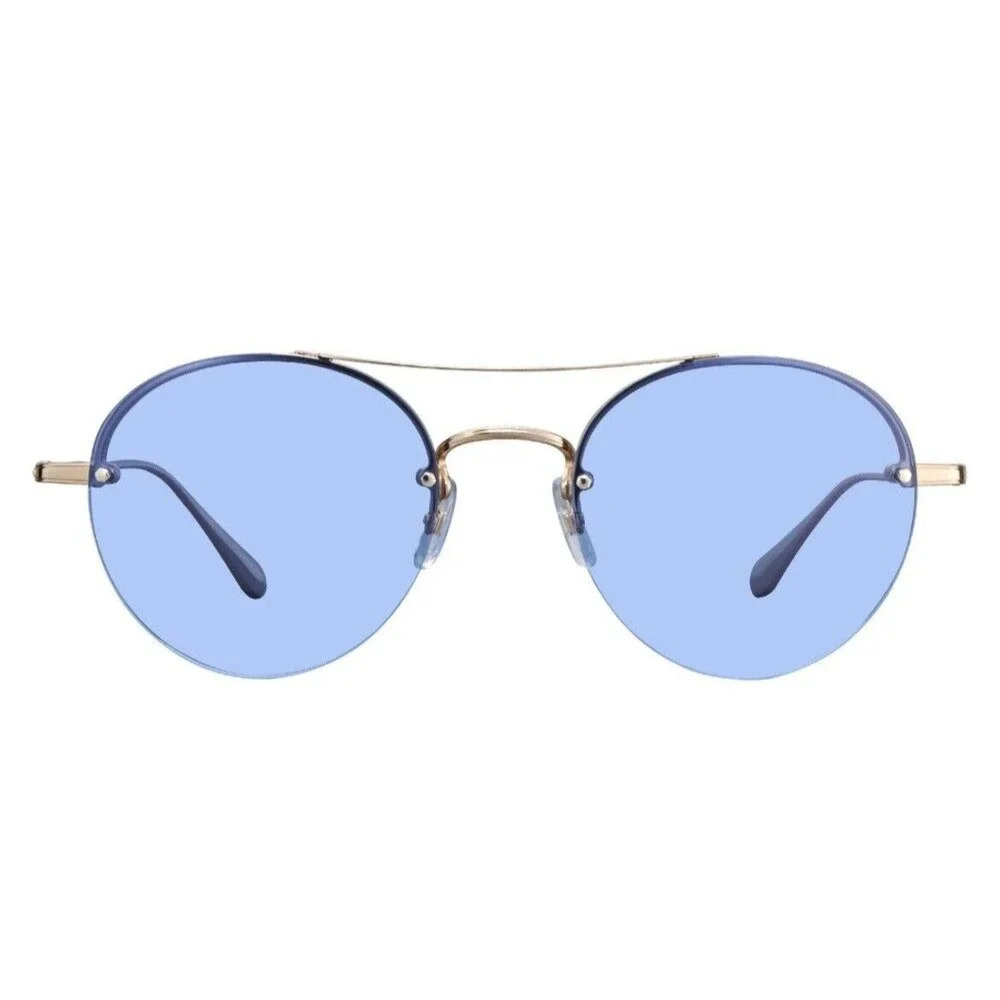 NEW GARRETT LEIGHT BEAUMONT G-CR GOLD BLUE LENS AUTHENTIC FRAME SUNGLASSES 53-20